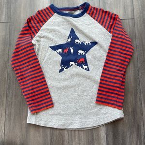 Mini Boden 3-4 yr Holiday Reindeer Long Sleeve Shirt